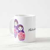 Matryoshka niedlich Russische Nestpuppen Mama Toch Kaffeetasse (Vorderseite Links)
