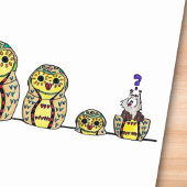 MATRYOSHKA OWL postcard by Nicole Janes Postkarte