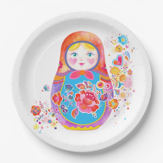 Matryoshka Pappteller (Vorderseite)