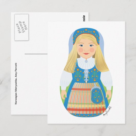 Matryoshka Postcard Postkarte (Vorne/Hinten)