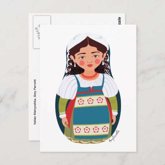 Matryoshka Postcard Postkarte (Vorne/Hinten)