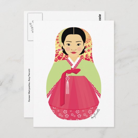 Matryoshka Postcard Postkarte (Vorne/Hinten)