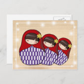 Matryoshka Postcard Postkarte (Vorne/Hinten)
