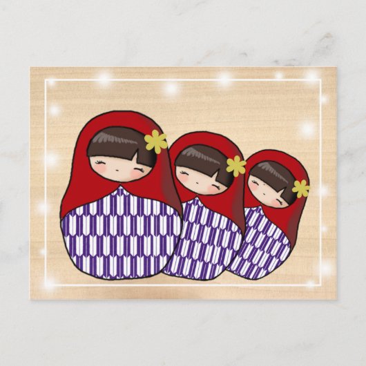Matryoshka Postcard Postkarte (Vorderseite)