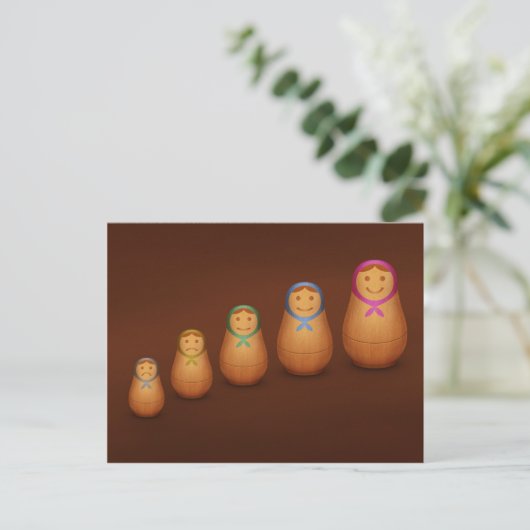 Matryoshka Postkarte (Stehend Vorderseite)