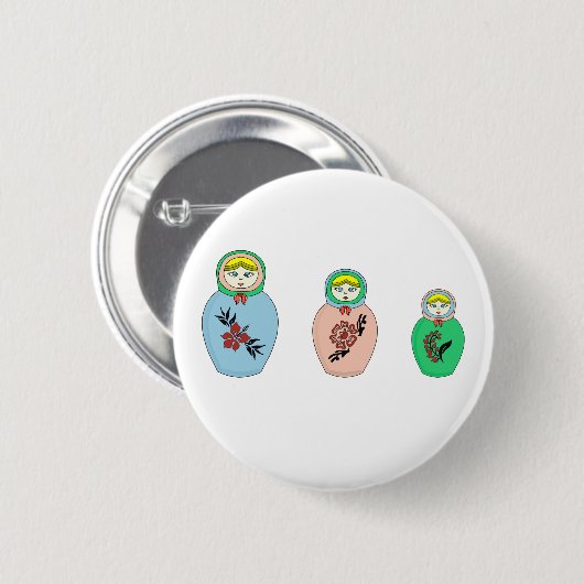 Matryoshka-Puppe Button (Vorne & Hinten)
