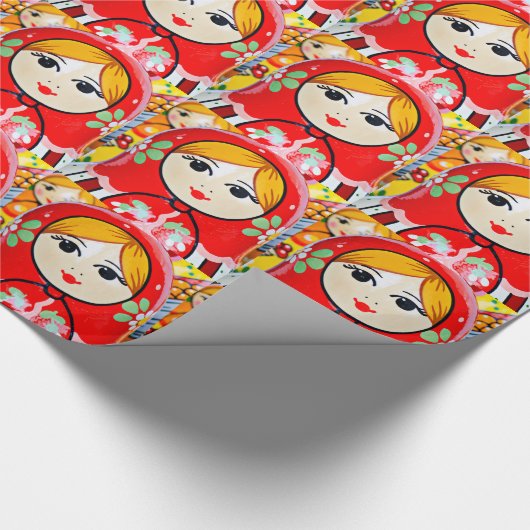 Matryoshka Puppe Geschenkpapier (Ecke)
