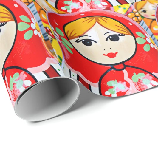 Matryoshka Puppe Geschenkpapier (Rolleneckpunkt)