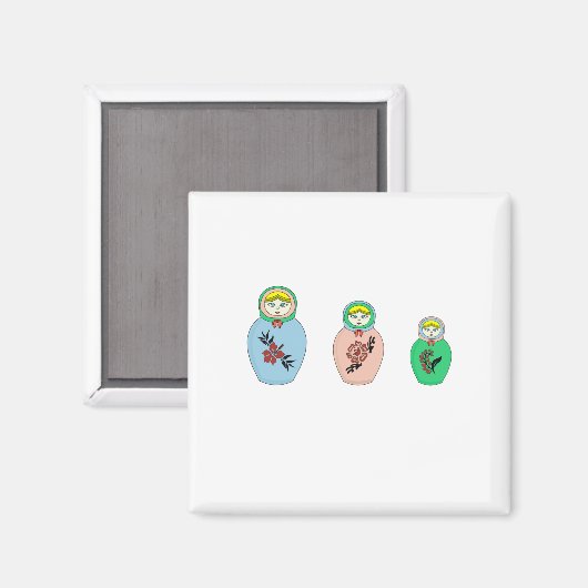 Matryoshka-Puppe Magnet (Vorderseite/Rückseite)
