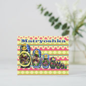 Matryoshka-Puppe oder Russische Nesting-Puppe Postkarte (Stehend Vorderseite)