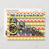 Matryoshka-Puppe oder Russische Nesting-Puppe Postkarte (Vorne/Hinten)