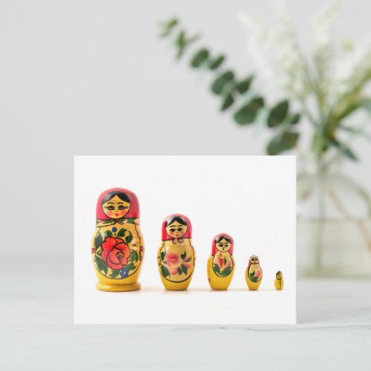 Matryoshka-Puppe Postkarte (Stehend Vorderseite)