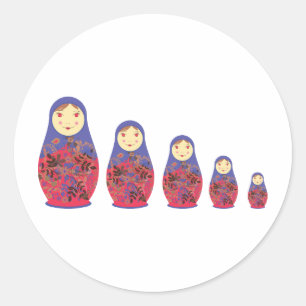 Matryoshka Puppe ~ russische Runder Aufkleber