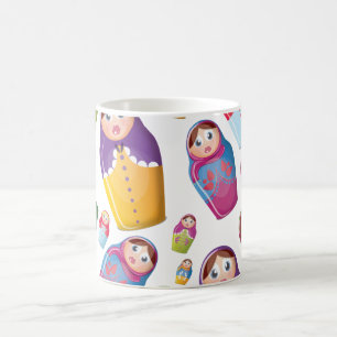 Matryoshka-Puppe - Russisches Muster für "Nested D Kaffeetasse