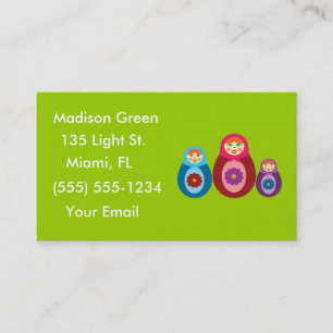 Matryoshka Puppen Design Business Cards Visitenkarte