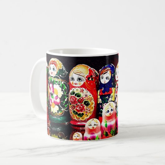 Matryoshka-Puppen Kaffeetasse (Vorderseite Links)