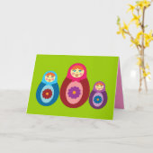 Matryoshka Puppen Karte (Gelbe Blume)