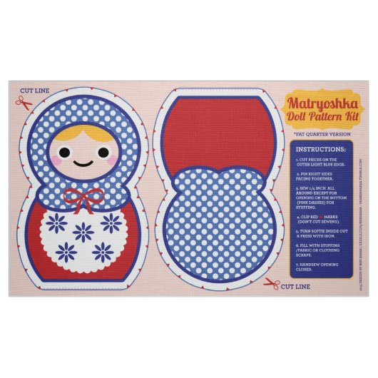 Matryoshka Puppen-Muster-Ausrüstung Stoff (Fat Quarter (45,7 x 55,9 cm))