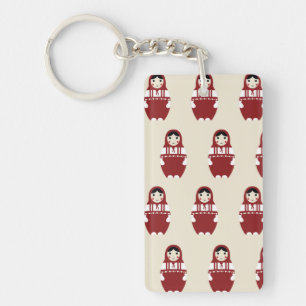 Matryoshka Puppen-Muster Schlüsselanhänger