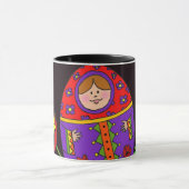 Matryoshka Pysanka Ukrainer-Volkskunst Tasse (Zentrum)
