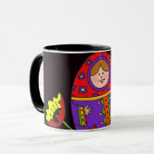 Matryoshka Pysanka Ukrainer-Volkskunst Tasse (Vorderseite Links)