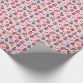 Matryoshka russische Dollars auf rosa Hintergrund Geschenkpapier (Ecke)