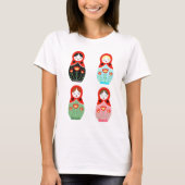 Matryoshka Russische Nesting Puppen Babushka Puppe T-Shirt (Vorderseite)