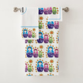 Matryoshka Russische Puppen mit Monogramm Badhandtuch Set (Insitu)
