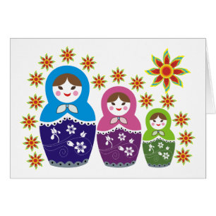 Matryoshka Russische Puppen & Sonnenblumen