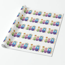 Matryoshka Russische Puppen & Sonnenblumen Geschenkpapier