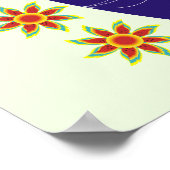 Matryoshka Russische Puppen & Sonnenblumen hellgrü Poster (Ecke)