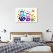 Matryoshka Russische Puppen & Sonnenblumen Leinwanddruck (Insitu (Schlafzimmer))