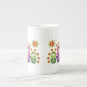 Matryoshka Russische Puppen & Sonnenblumen Porzellantasse (Vorderseite)