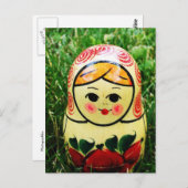 Matryoshka Ukrainische Volkskunst Postkarte (Vorne/Hinten)