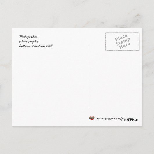 Matryoshka Ukrainische Volkskunst Postkarte (Rückseite)