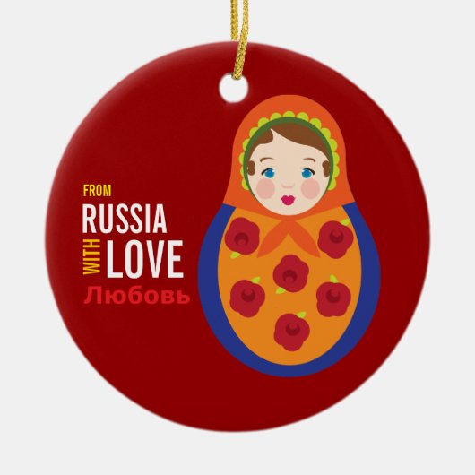 Matryoshka von Russland mit Keramik Ornament (Vorne)