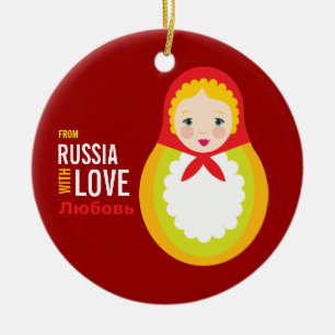 Matryoshka von Russland mit Keramik Ornament