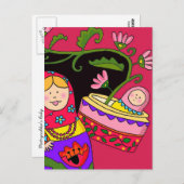Matryoshka's Baby Ukrainian Folk Art Postkarte (Vorne/Hinten)