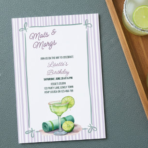 Mats und Margs Pilates Yoga Sip n Stretch Geburtst Einladung