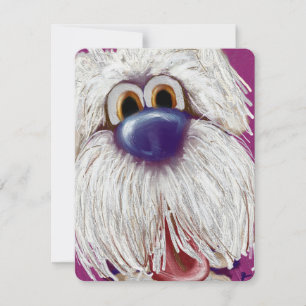 Matschig Fröhlicher Eifriger Hund Öl Gemalt Notizk Mitteilungskarte