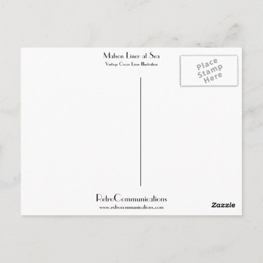 Matson Liner bis Hawaii Postkarte (Rückseite)