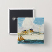 Matson-Linienschiff nach Hawaii Button (Vorne & Hinten)
