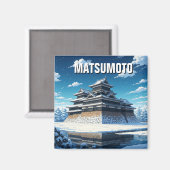 Matsumoto Castle Japan Winter Magnet (Vorderseite/Rückseite)