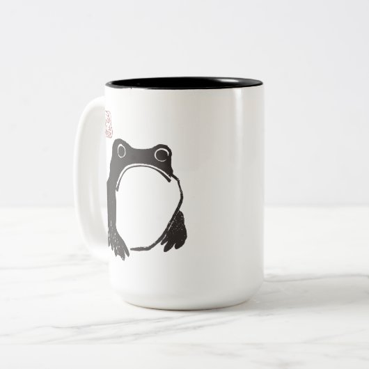 Matsumoto Hoji Funny Sad Grumpy Frog Tasse (Vorderseite Links)
