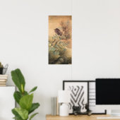 Matsumura Goshun Hibiskus und Blauer Heron über de Poster (Heimbüro)