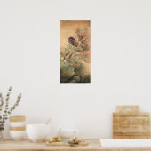 Matsumura Goshun Hibiskus und Blauer Heron über de Poster (Küche)