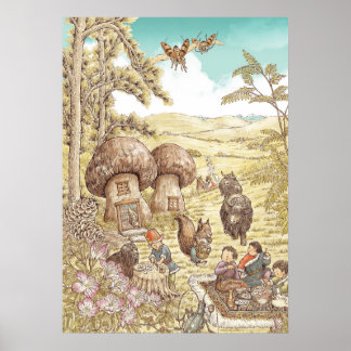 Matsutake-Pilz-Wandkunst — Yunnan-Geschichtenbuch  Poster