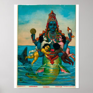 Matsya-Avatar von Vishnu Poster