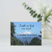 Matt:17:20 Der Glaube an Gott kann einen mächtigen Postkarte (Stehend Vorderseite)