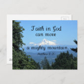 Matt:17:20 Der Glaube an Gott kann einen mächtigen Postkarte (Vorne/Hinten)